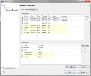 Configuración de redes en Eclipse